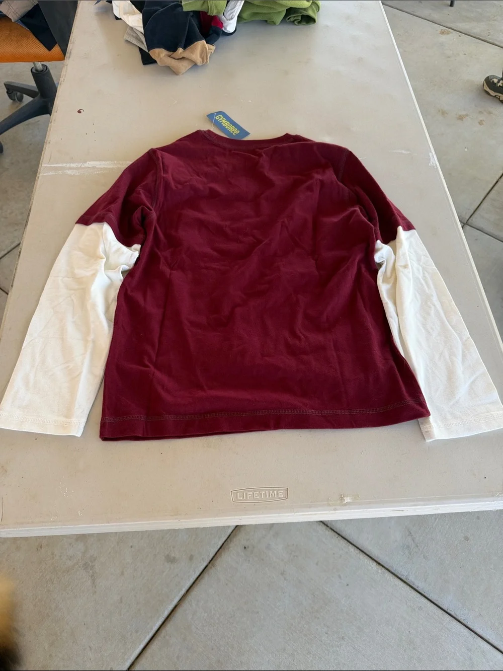 NWT Gymboree Maroon and White Motorcycle Double Sleeve Tee
